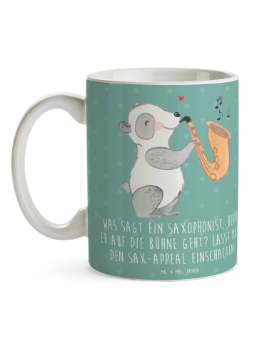 Mr. & Mrs. Panda Motivtasse Magischer Saxophon-Charme mit Spruch in Meeresbrise