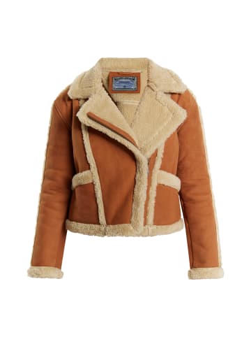 DreiMaster Vintage Bikerjacke Aus Leder in Cognac