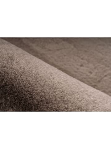 Kayoom Hochflor Teppich Rabbit in taupe - rund