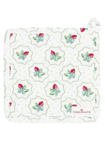 Greengate Topflappen BERRY PETIT Weiß mit Erdbeeren 2er Set