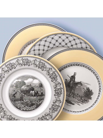 Villeroy & Boch Speiseteller Audun Fleur in ø 27,1 cm in weiß-grau-gelb