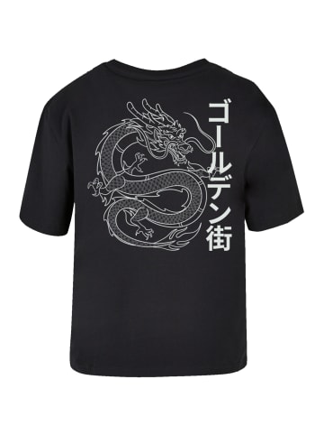 F4NT4STIC Ladies Everyday Tee Drache Golden Gai in schwarz