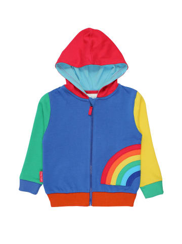 Toby Tiger Sweatjacke mit Regenbogen Applikation in bunt