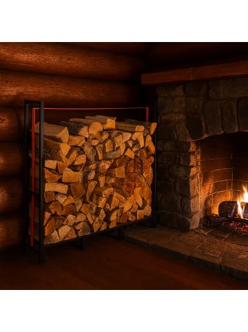 relaxdays Kaminholzregal in Schwarz