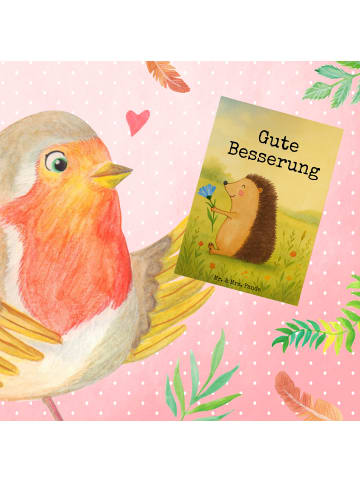 Mr. & Mrs. Panda Grußkarte Igel Blumen Design mit Spruch in Weiß