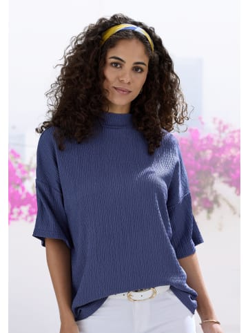 LASCANA Kurzarmshirt in blau