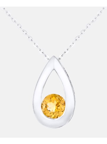Diamant L'éternel Halskette mit Anhänger aus 375 Weißgold mit Citrin