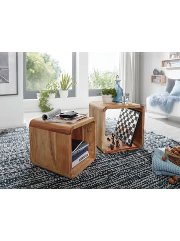 KADIMA DESIGN Satztisch 2er-Set | Akazie, Massivholz, Braun