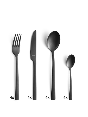 Amefa 42-tlg. Besteckset MANILLE in schwarz vintage