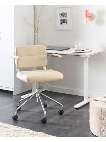 Beliani Bürostuhl CANDOR in Weiß/Silber/Schwarz - (W) 47 x (H) 74 x (L) 45 cm