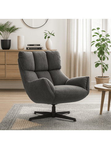 CALICOSY Sessel ODETTE in Grau - (W)73 x (H)89 x (L)81 cm