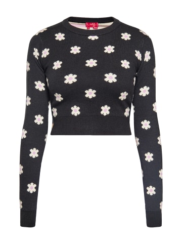 Swirly Damen Pullover in SCHWARZ CREME LILA