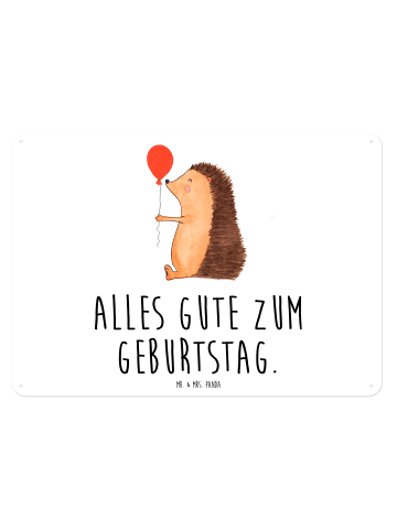 Mr. & Mrs. Panda Blechschild Igel Luftballon mit Spruch in Weiß