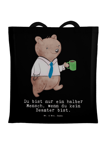 Mr. & Mrs. Panda Tragetasche Beamter Herz mit Spruch in Schwarz