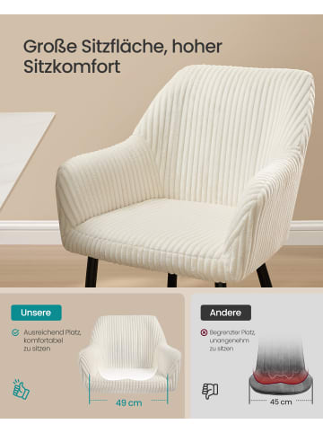 SONGMICS 4er-Set: Esszimmerstuhl in Cremeweiß-Tintenschwarz - (B)62.5 x (H)85 x (T)60 cm
