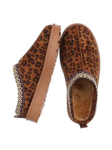 Ital-Design Stiefelette in Braun und Leo