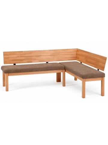 58 aufm Kessel ECKBANK Danny 1 für 5 Personen Massivholz + Microfaser Kernbuche/Braun