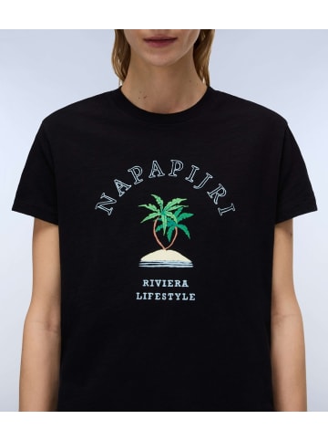 Napapijri T-Shirt "S-Fete Ss" in Schwarz
