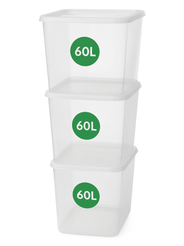 SmartStore 3er-Set Aufbewahrungsbox Basic Transparent 60L