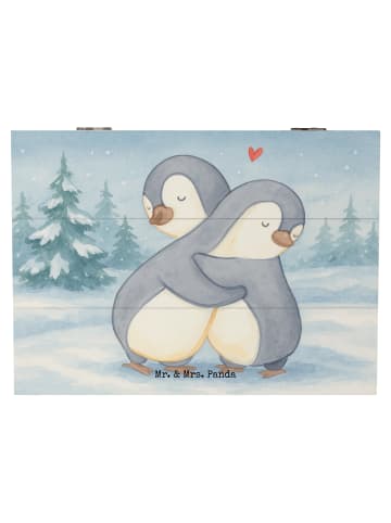 Mr. & Mrs. Panda Erinnerungsbox Pinguine Kuscheln Design ohne Sp... in Weiß
