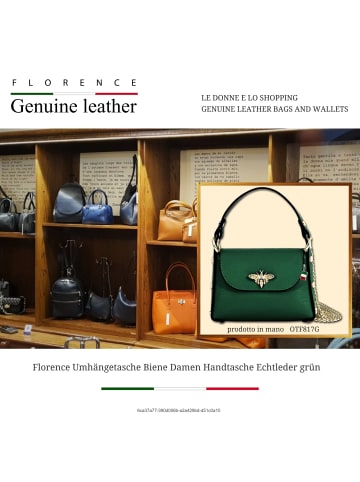 Florence Leder Umhängetasche Florence Tasche grün ca. 19cm