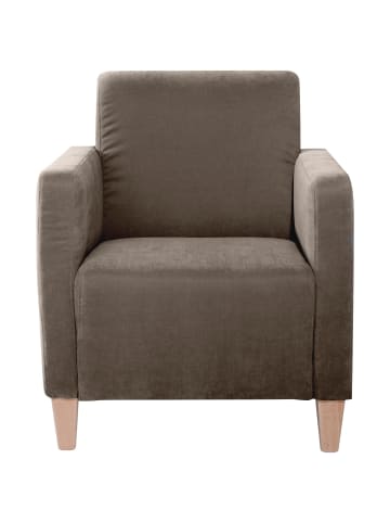 58 aufm Kessel SESSEL Karol Bezug Veloursstoff Buche natur / sahara