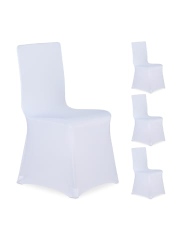 relaxdays 12 x Stuhlhussen in Weiß
