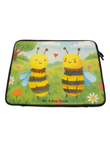 Mr. & Mrs. Panda Laptop Hülle Biene Verliebt Design ohne Spruch in Weiß