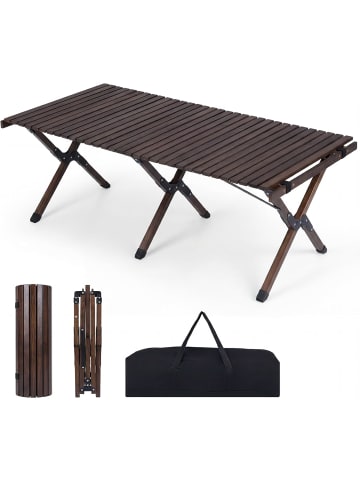 COSTWAY Campingtisch klappbar für 4-6 Personen 122 x 60 x 45 cm in Braun