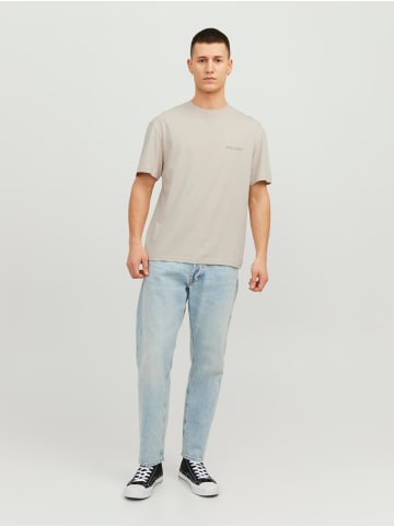 Jack & Jones Logo Print T-Shirt Kurzarm Shirt JORVESTERBRO in Sand