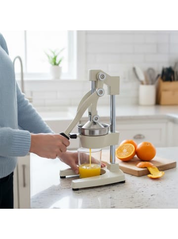 relaxdays Saftpresse in Beige - (B)18,5 x (H)39,5 x (T)27,5 cm