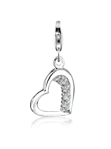 Nenalina Charm 925 Sterling Silber Herz in Silber