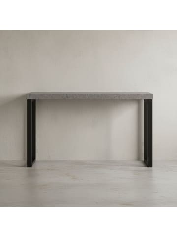 KADIMA DESIGN Konsolentisch Beton-Optik / Schwarz 120x40x76 cm Design Anrichte