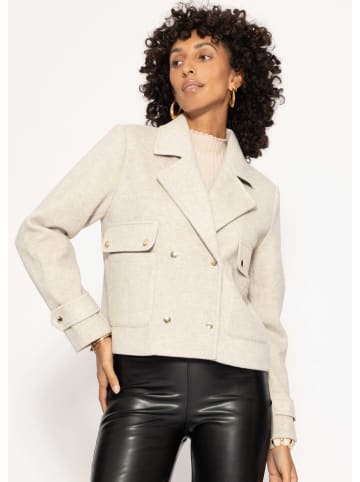 SASSYCLASSY Kurze Jacke mit Reverskragen in Grau