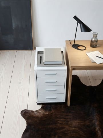 KADIMA DESIGN Rollcontainer 33 x 63 x 38 cm Holz Schubladenschrank in Weiß