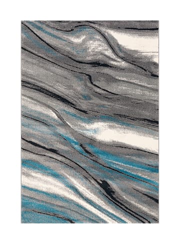 Teppich Boss Kurzflor Teppich Maximilian 4444 - Grau / Blau / Weiß