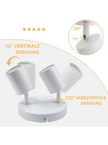 ZMH Deckenleuchte in Weiß 2-flammige GU10 Modern Schwenkbar Deckenspot