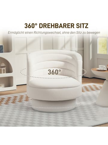 HOMCOM Sessel-74L x 74B x 74H cm-Cremeweiß