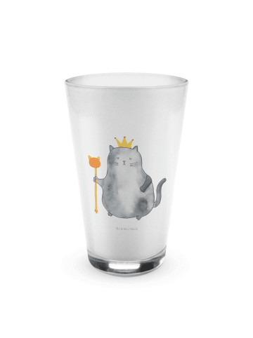 Mr. & Mrs. Panda Blümchentailglas Katze König ohne Spruch in Transparent