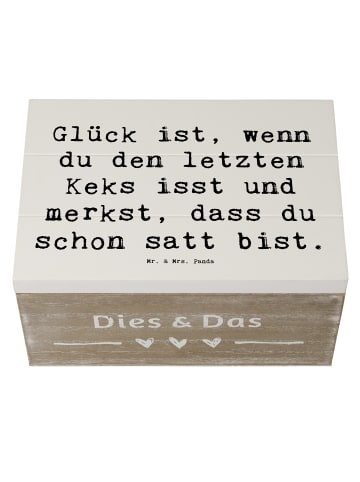 Mr. & Mrs. Panda Schatztruhe Spruch Glück Erfüllung mit Spruch in Weiß
