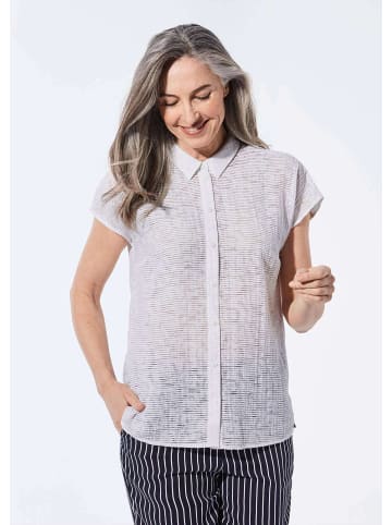 GOLDNER Bluse Ausbrenner Bluse in weiß
