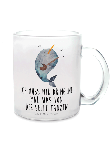 Mr. & Mrs. Panda Tasse Narwal Gitarre mit Spruch in Transparent