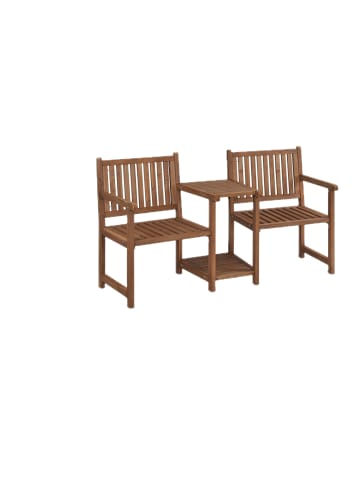 relaxdays Gartenbank in Braun - (B)161 x (H)86 x (T)61 cm
