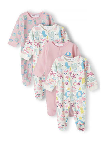 Minoti 4tlg. Set: Schlafoverall 16mbaby 3B in rosa