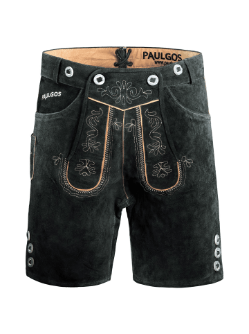 PAULGOS Lederhose Kurz Echtleder HK2 in Grau