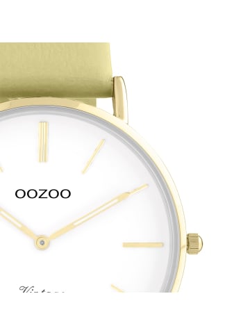 Oozoo Armbanduhr Oozoo Vintage Series sand, gelbgrün groß (ca. 40mm)