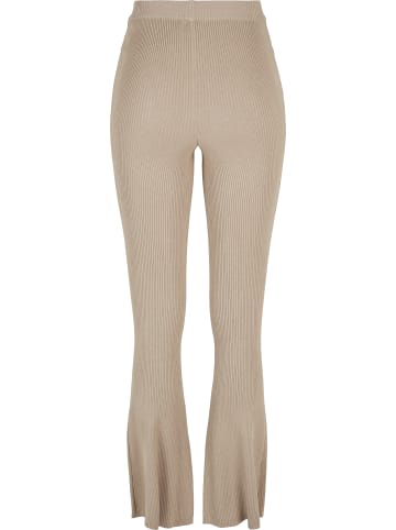 Urban Classics Urban Classics Damen Ladies Rib Knit Bootcut Leggings in lighttaupe
