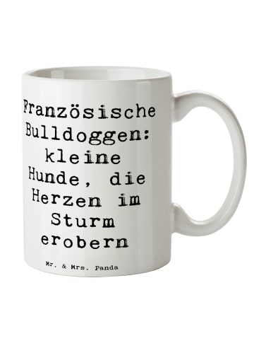 Mr. & Mrs. Panda Kaffeebecher Spruch Französische Bulldogge mit ... in Weiß