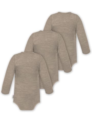 Normani Outdoor Sports 3er Pack Baby Merino Body Langarm Auckland in Beige