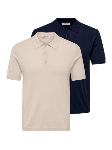 ONLY & SONS Poloshirt Wyler in Dunkelblau / beige
